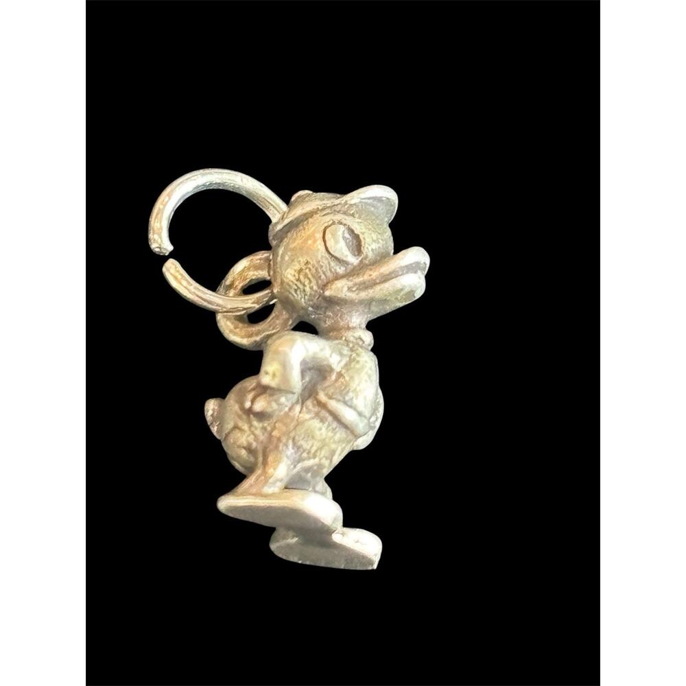 Vtg 1940s Disney Nephew Duck Sterling Silver Charm Huey Dewey Louie 925